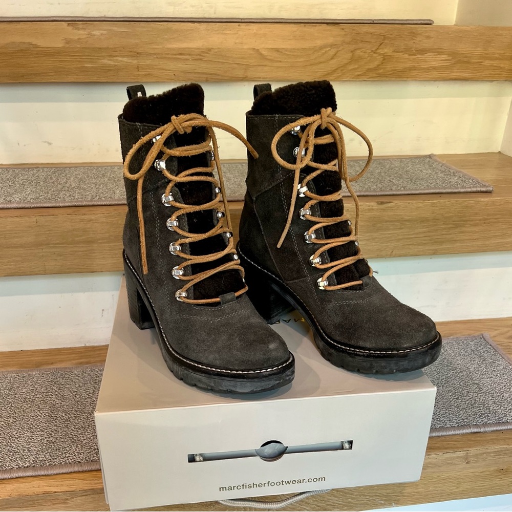 Marc Fischer Grey Suede Boots Size 6.5